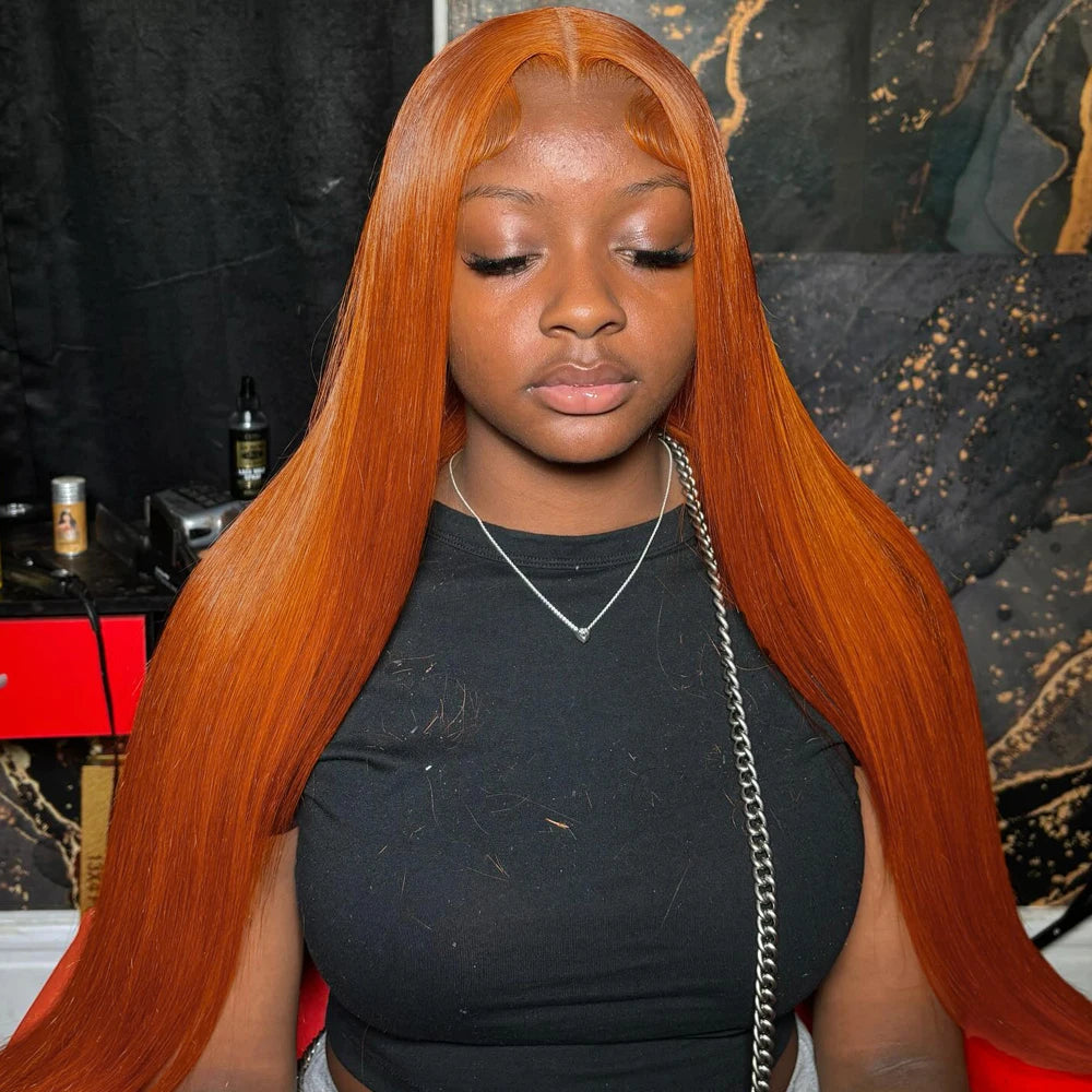 Straight Ginger Lace Front Wigs