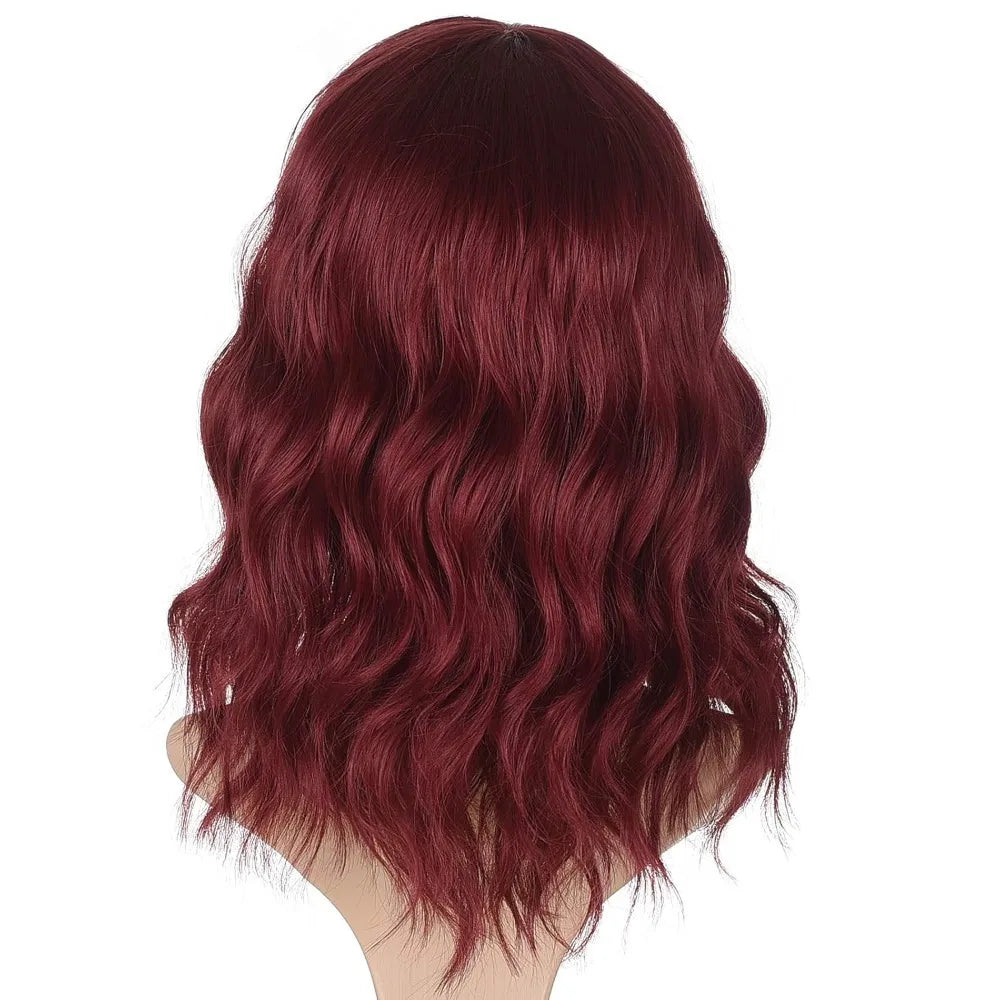Short Loose Wavy Bob Wig with Bangs