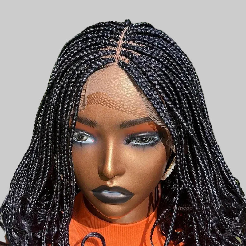Synthetic Short Micro Box Braided Wig