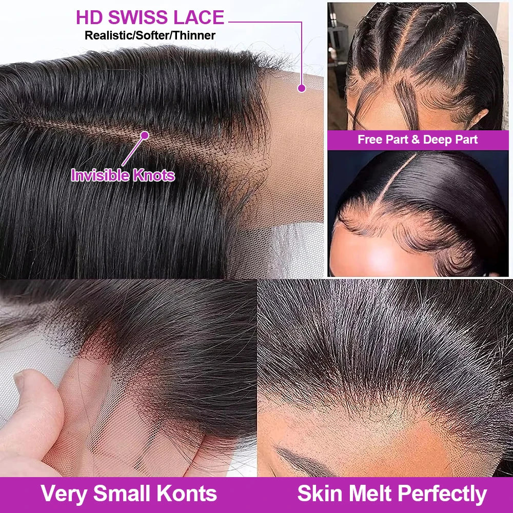 Silky Straight HD Lace Front Bob Wigs