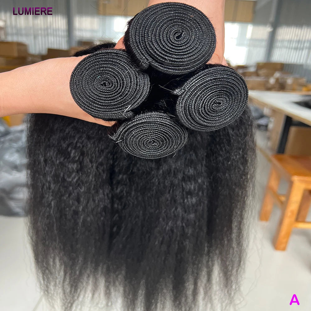 Kinky Yaki Straight Human Hair Bundles