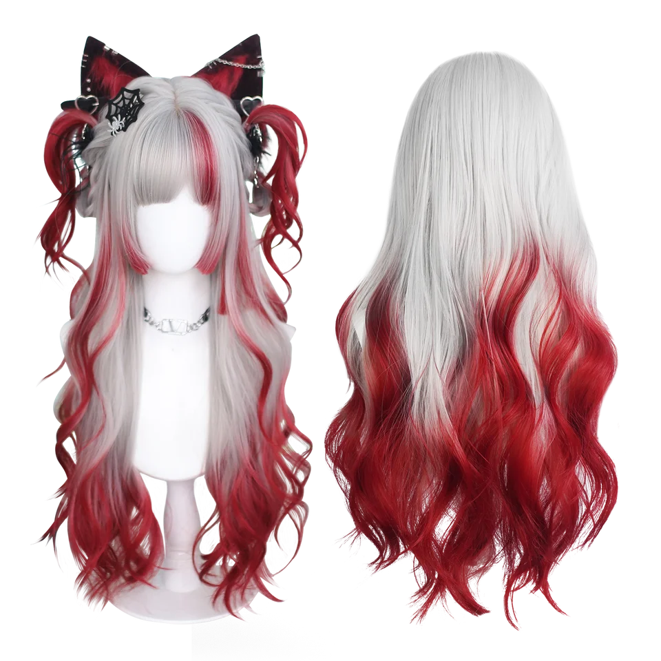 Harajuku Style Red White Cosplay Wig