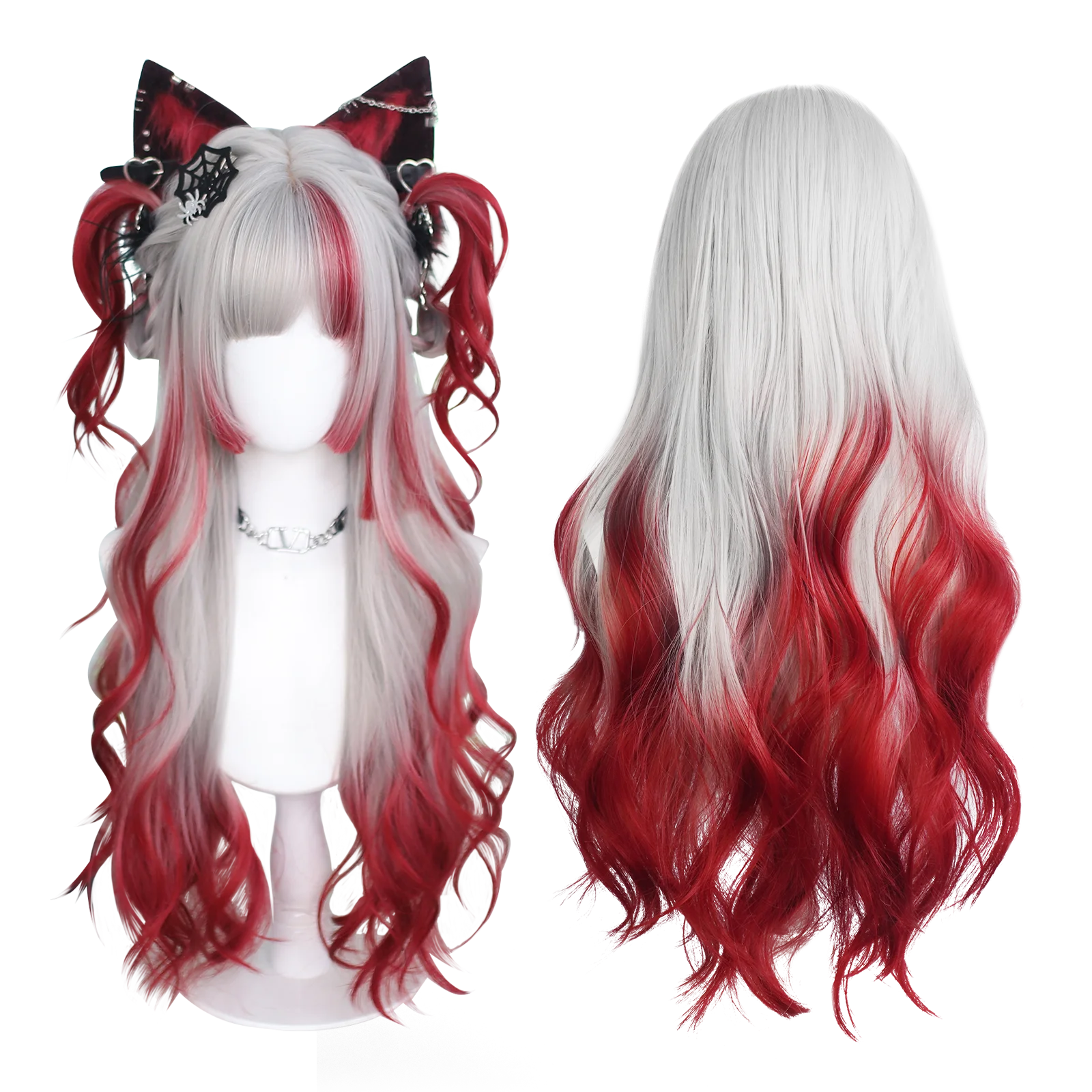 Harajuku Style Red White Cosplay Wig
