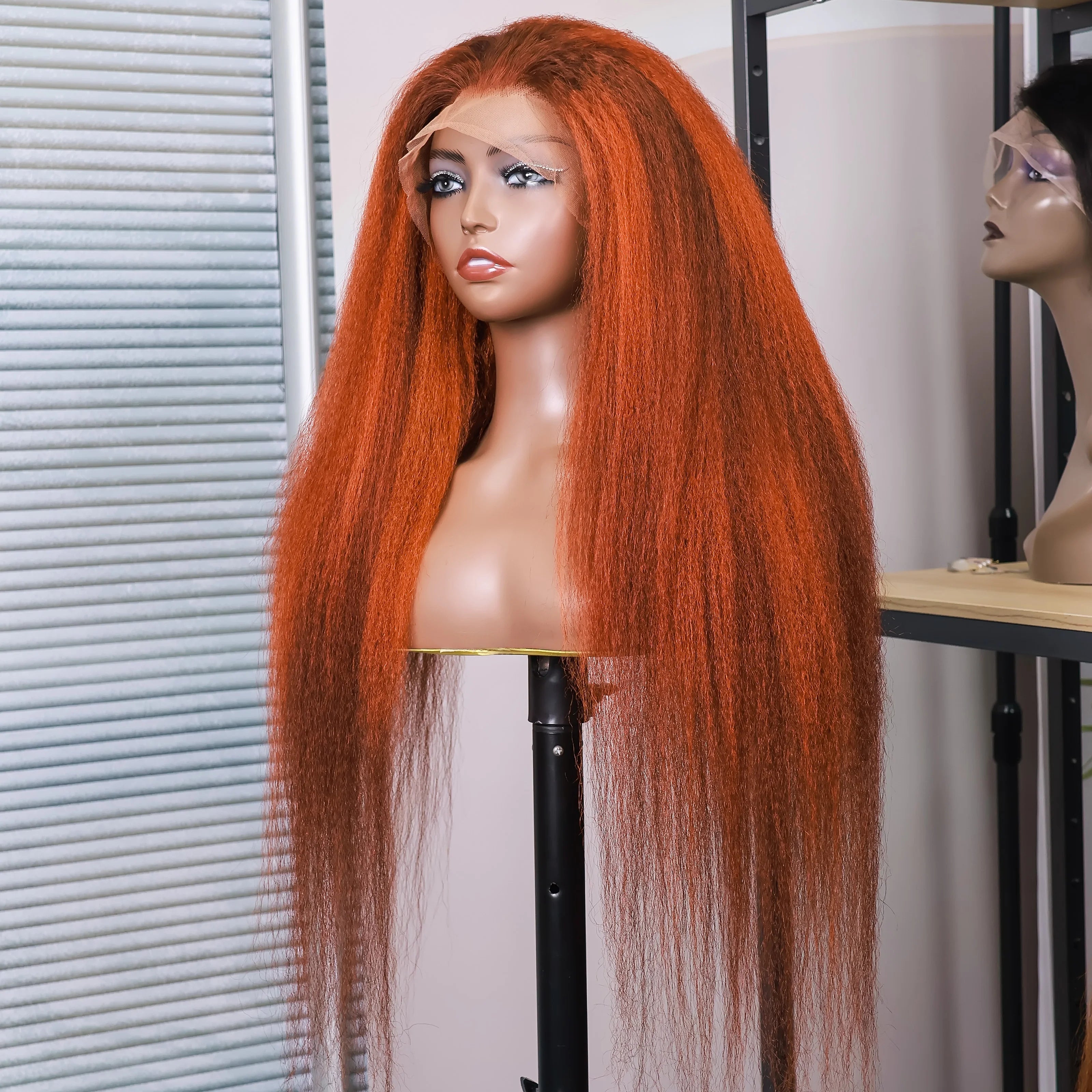 Kinky Straight HD Lace Frontal Yaki Straight Human Hair Wig