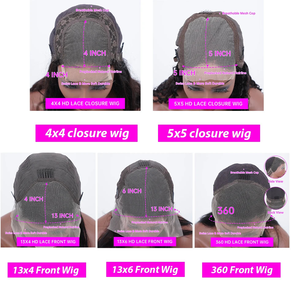 Pre Plucked Glueless Closure Bone Straight Wigs
