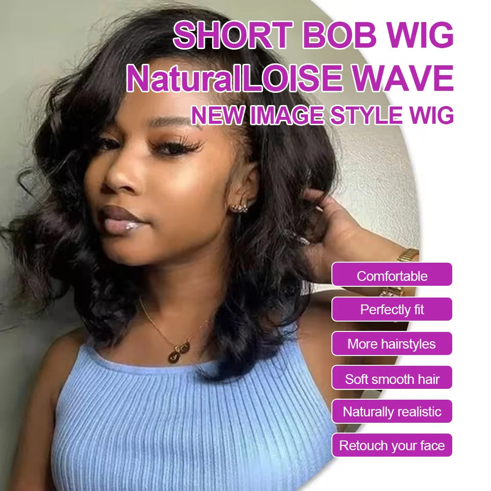 Glueless Loose Water Wave Short Bob Wig