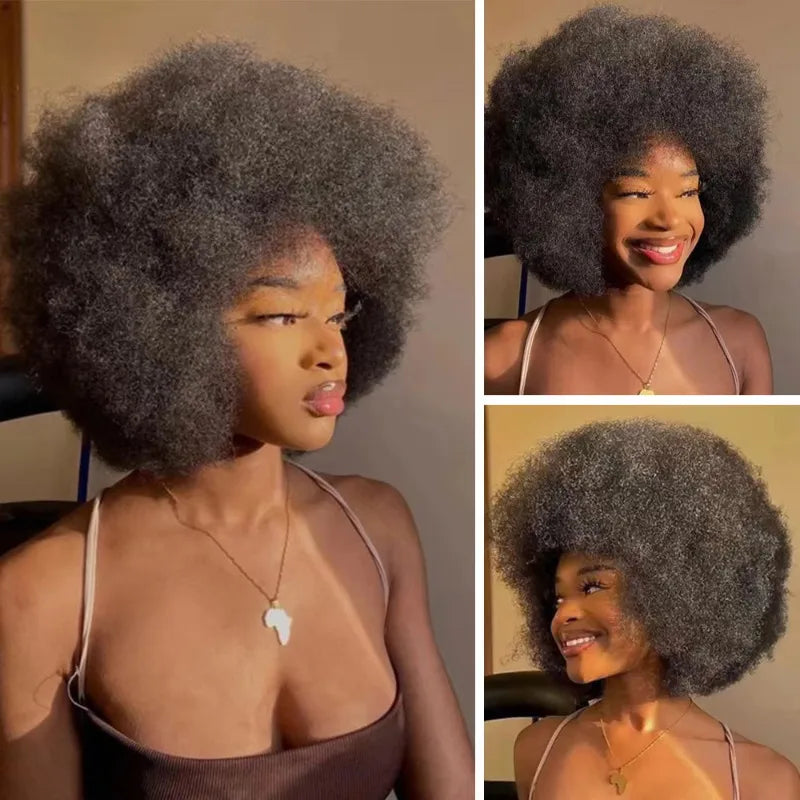 Short Afro Kinky Curly Brazilian Fluffy Wig