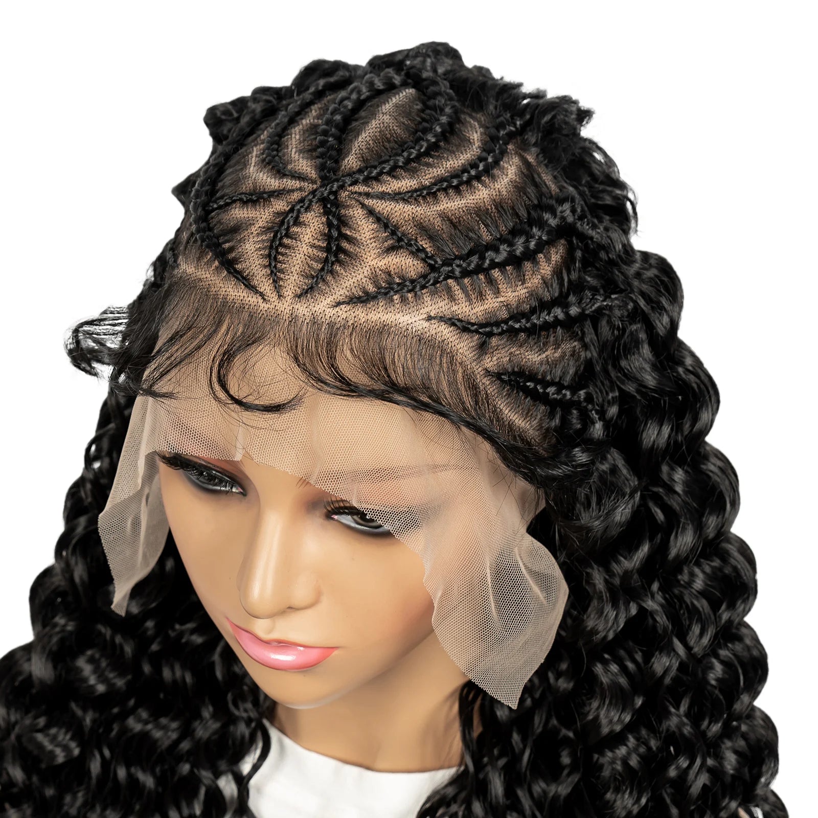 Cornrow Braided Deep Wave Hair Wigs