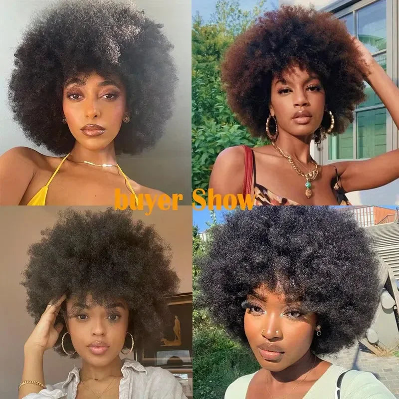 Short Afro Kinky Curly Brazilian Fluffy Wig