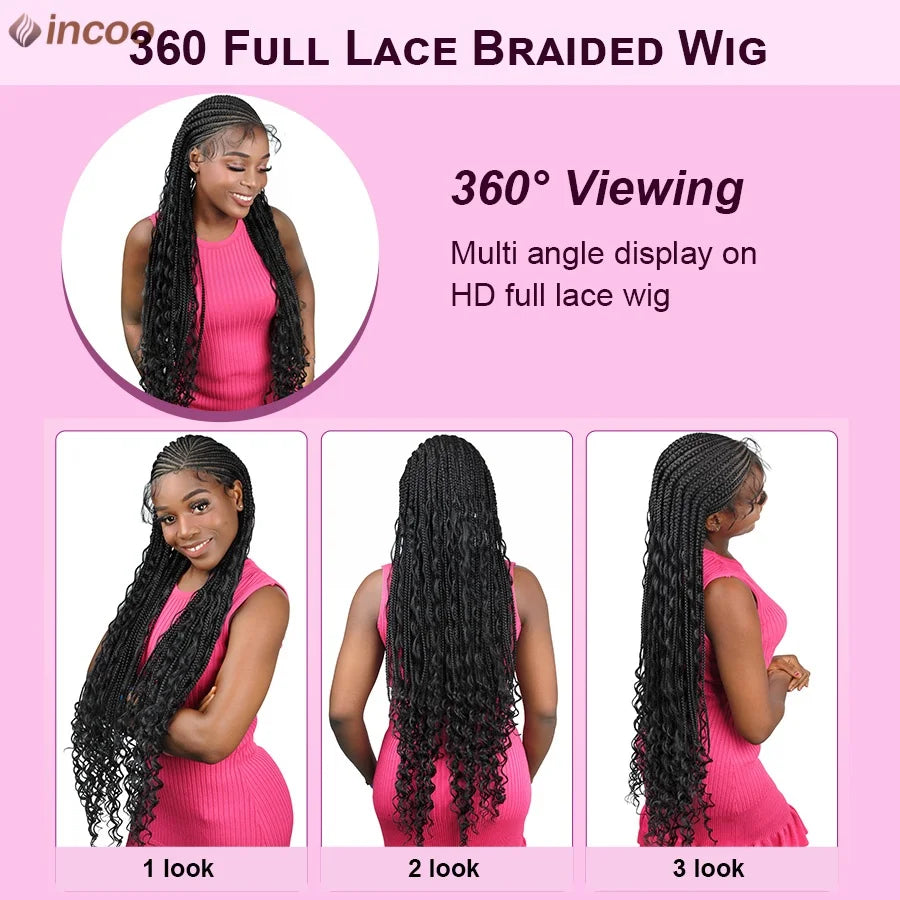 Curly Boho Braided Wigs