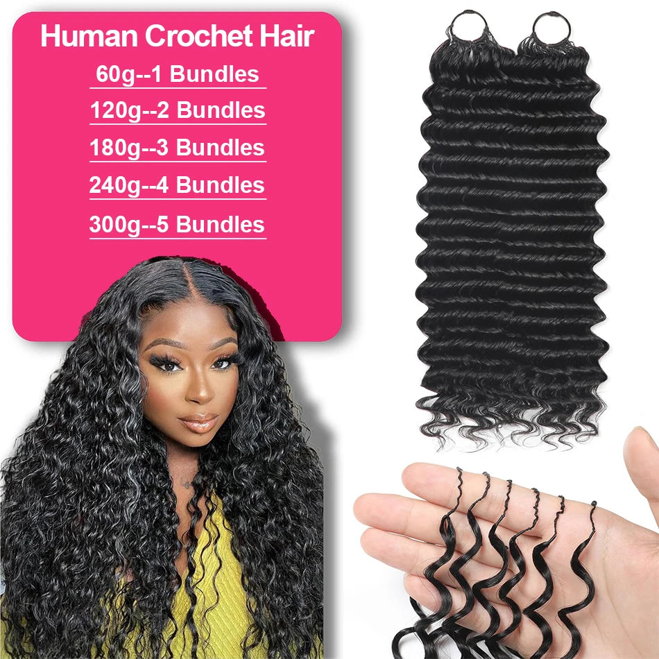 Deep Wave Pre-Separated Feather Crochet