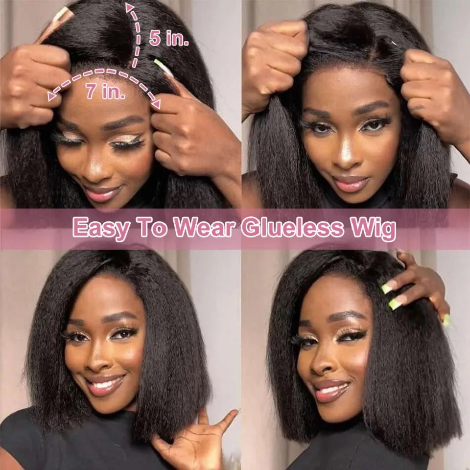 Kinky Straight Bob Human Hair Wigs