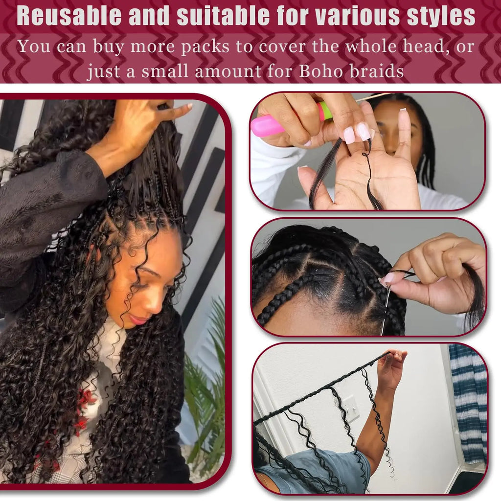 Tight Curly Pre-Separated Knotless Crochet Extensions