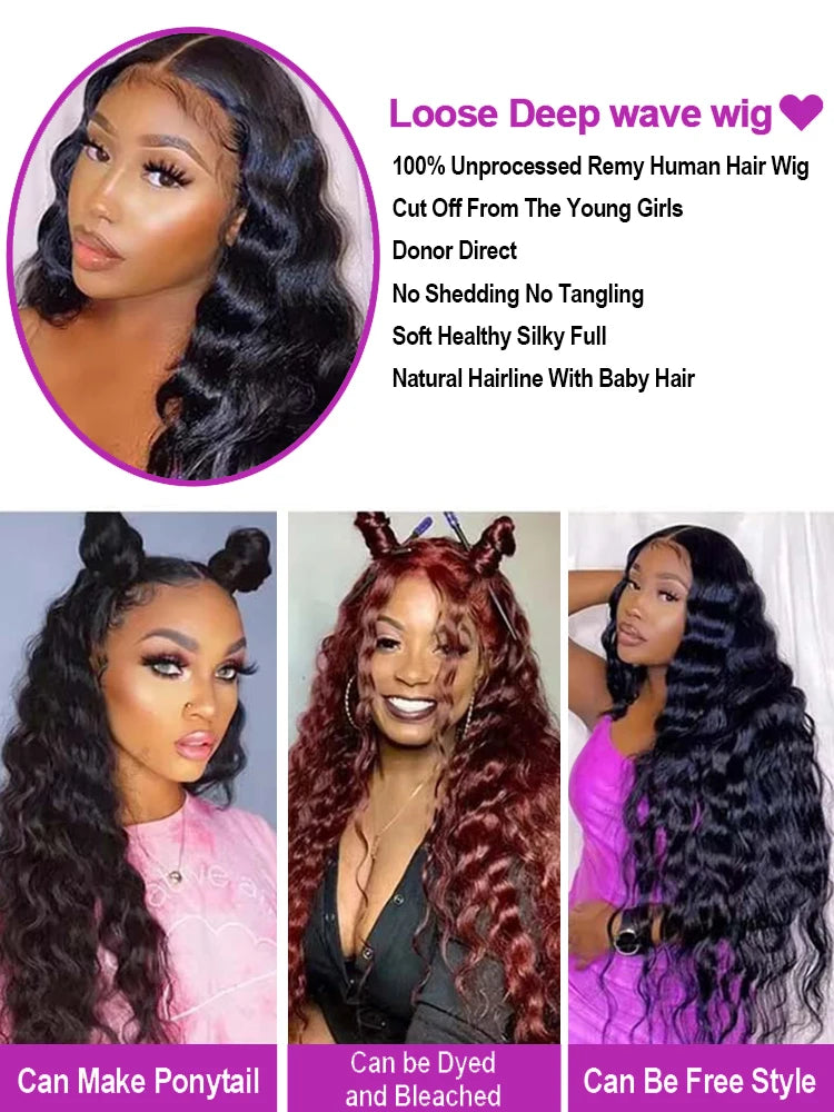 Brazilian Loose Deep Wave Curly Human Hair Wig