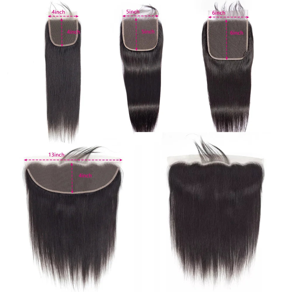 Brazilian Straight Human Hair Bundles with Closure