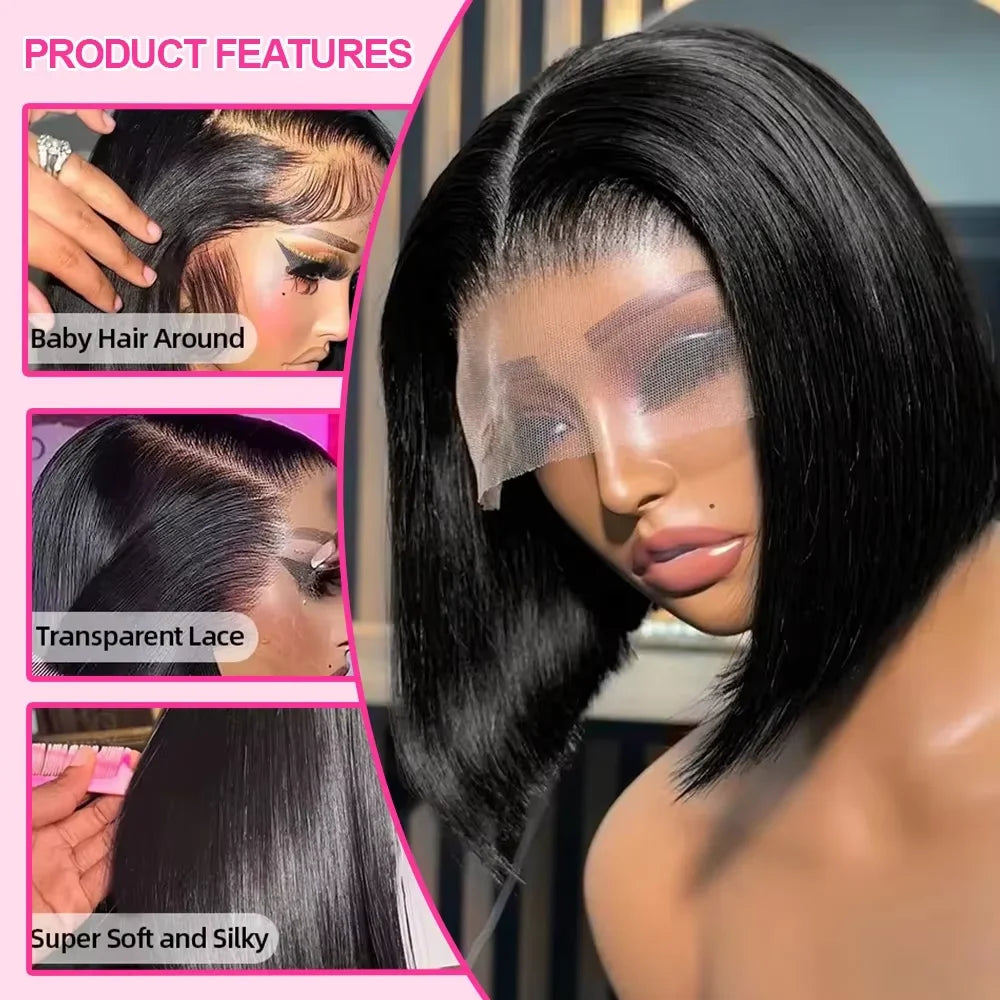 Glueless Bone Straight Bob Wig