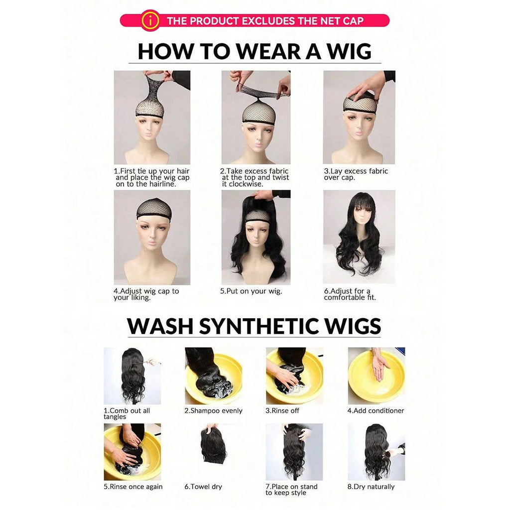 Short Wavy Shoulder Length Wig (Black and White)
