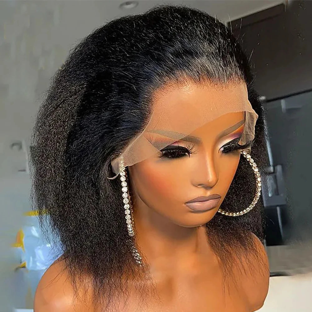Kinky Straight Bob Human Hair Wigs
