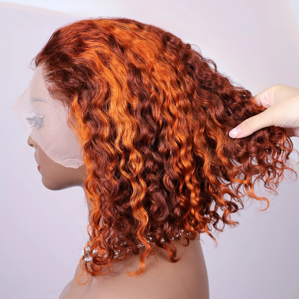 Ombre Short Bob Wigs Water Wave Wigs