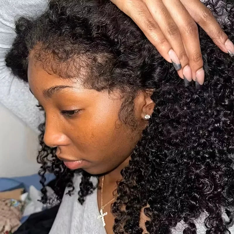 HD Lace Edges Kinky Curly Human Hair Wigs