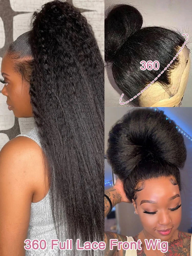 High Density Kinky Straight Brazilian Wig