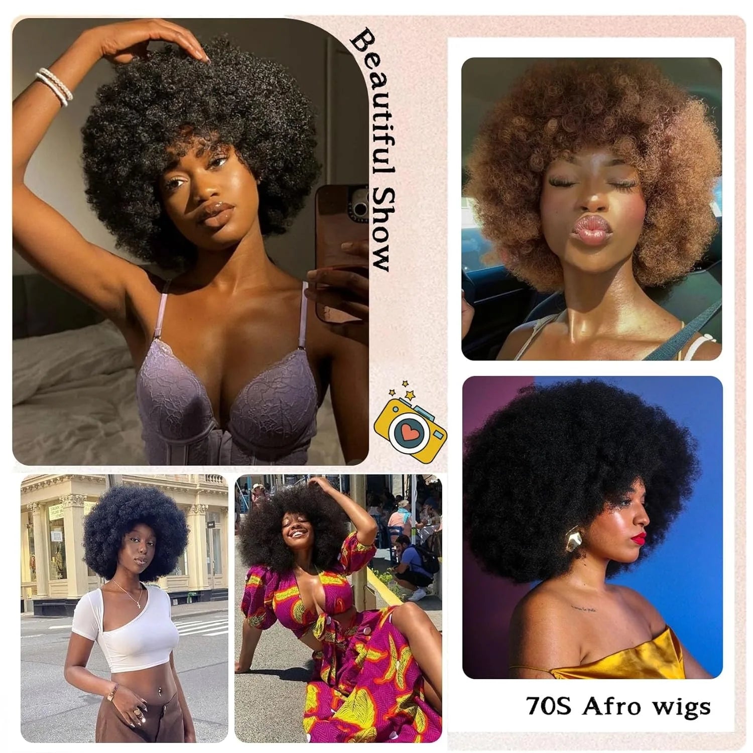 Glueless Afro Kinky Curly Wig