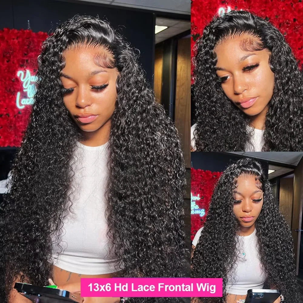 High Density Glueless Deep Water Wave Wig