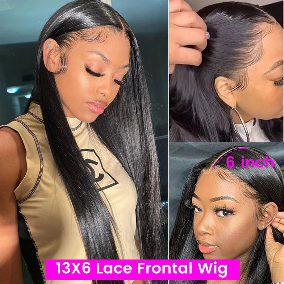 Pre Plucked Glueless Closure Bone Straight Wigs
