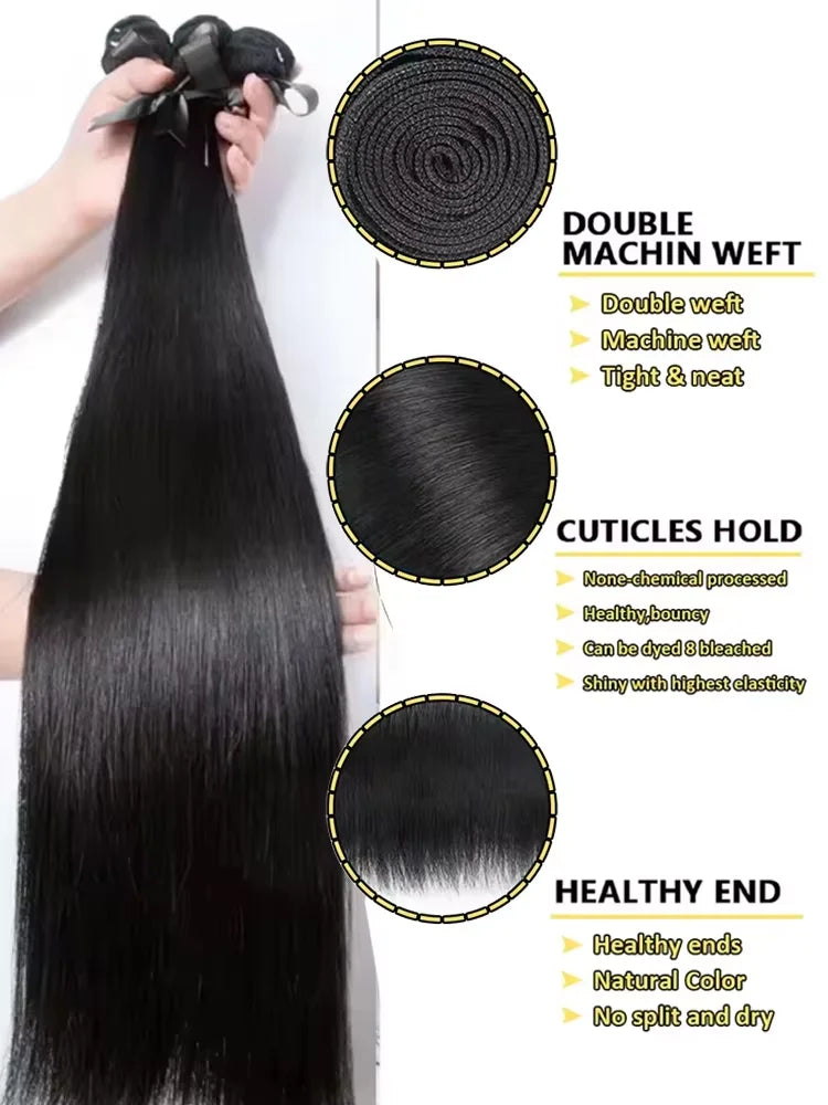 Bone Straight Brazilian Virgin Bundles