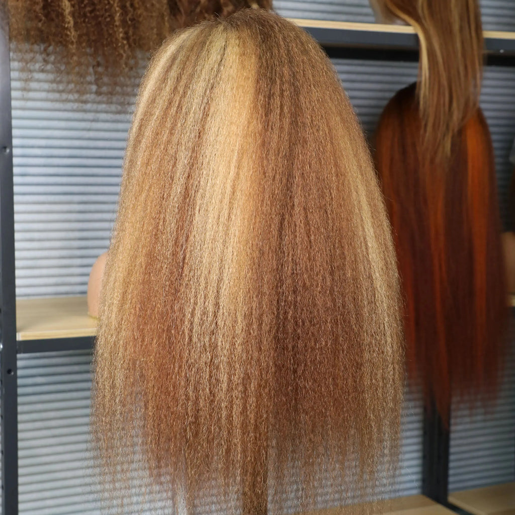 Highlight Kinky Straight Human Hair Wigs