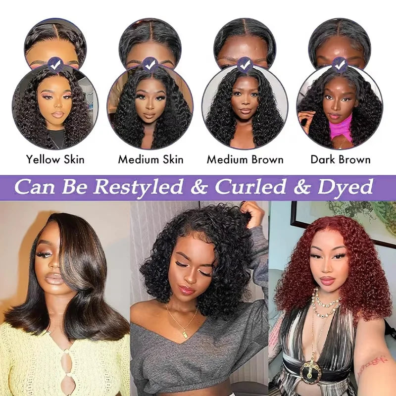 Short Bob Deep Wave Wigs