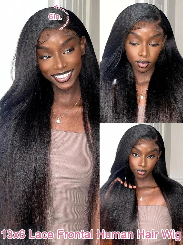 High Density Kinky Straight Brazilian Wig