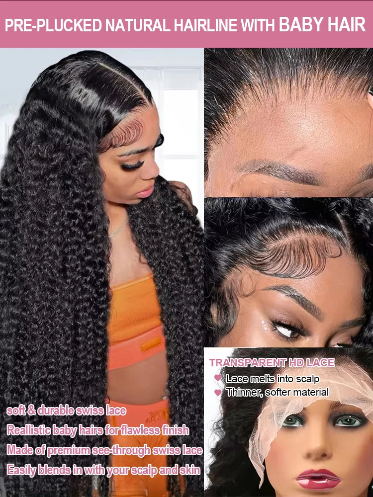 Glueless Deep Water Wave Curly Wigs