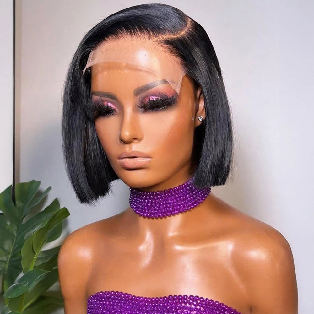 Silky Straight HD Lace Front Bob Wigs
