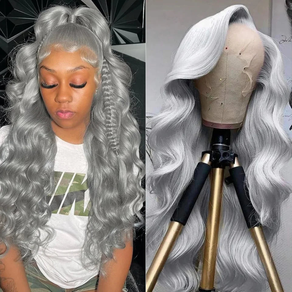 Silver Cosplay Deep Wave Wigs