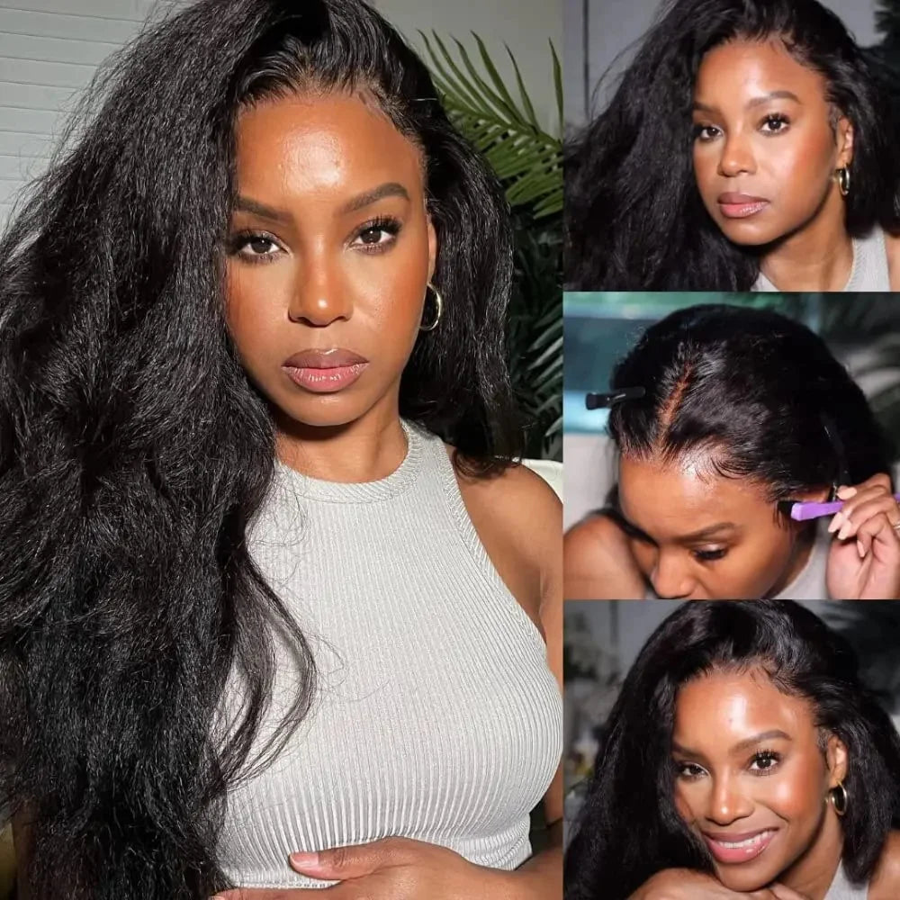 Straight Transparent Kinky Hair Wigs