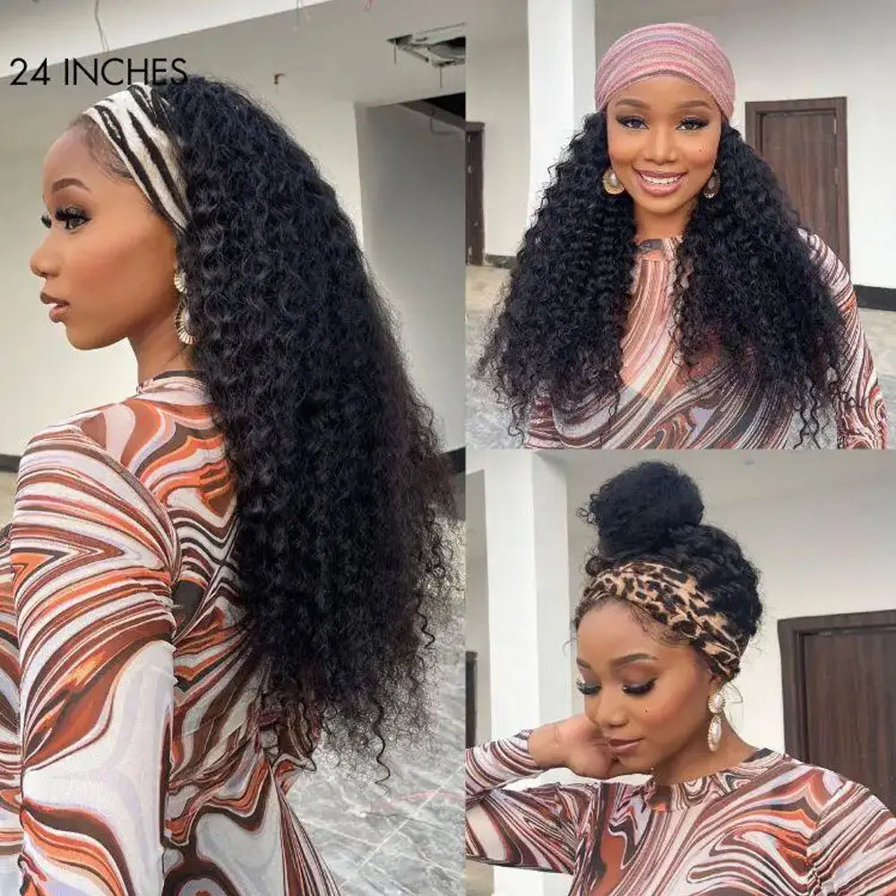 Deep Water Wave Headband Wigs