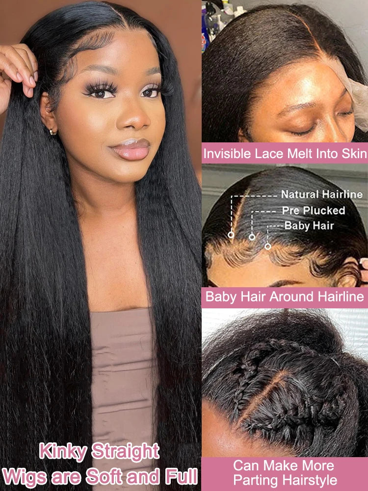 High Density Kinky Straight Brazilian Wig