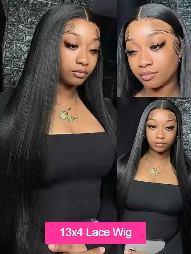 Bone Straight Human Hair Wigs With Transparent Lace Frontal