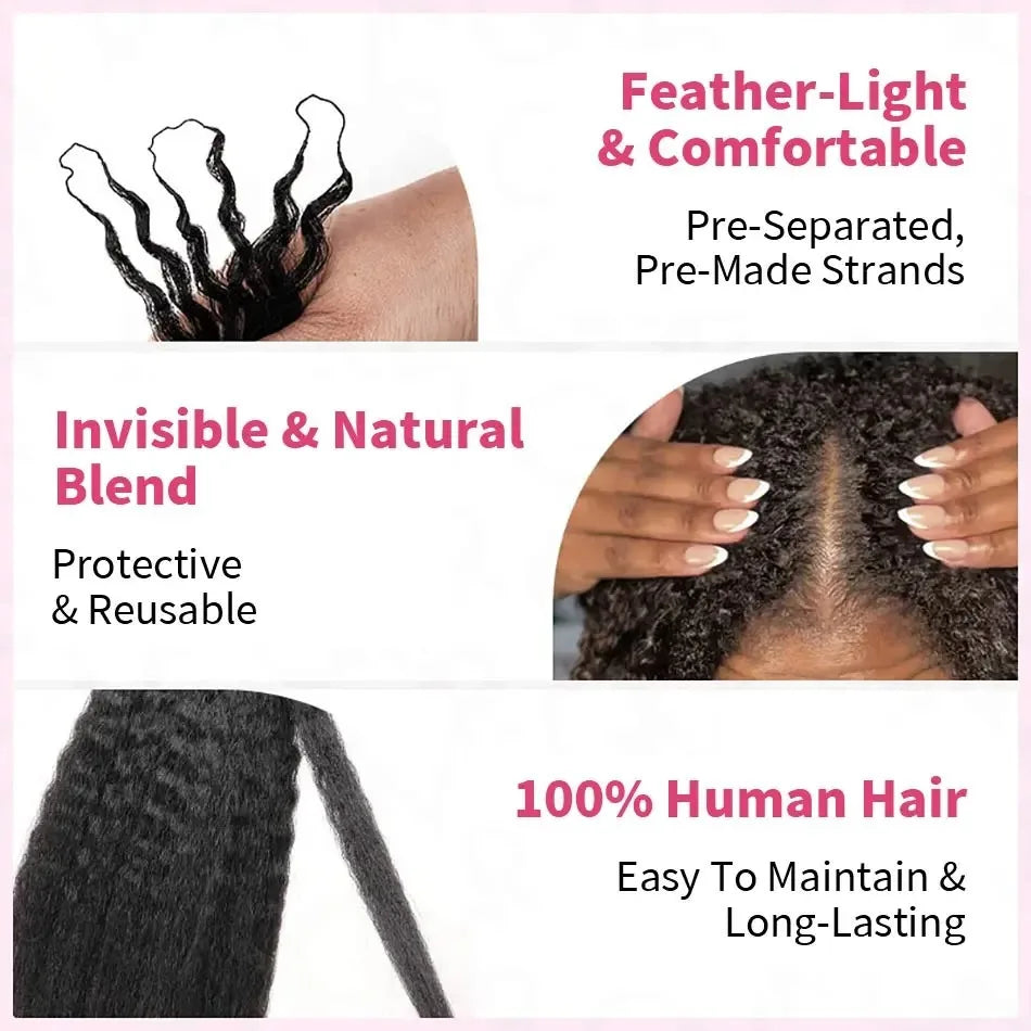 Kinky Straight Knotless Pre Separated Crochet Extensions
