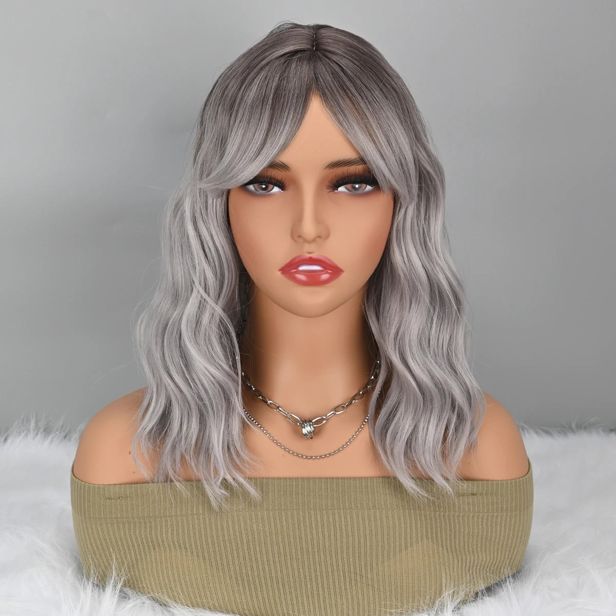 Gray and Black Bob Cosplay Wigs