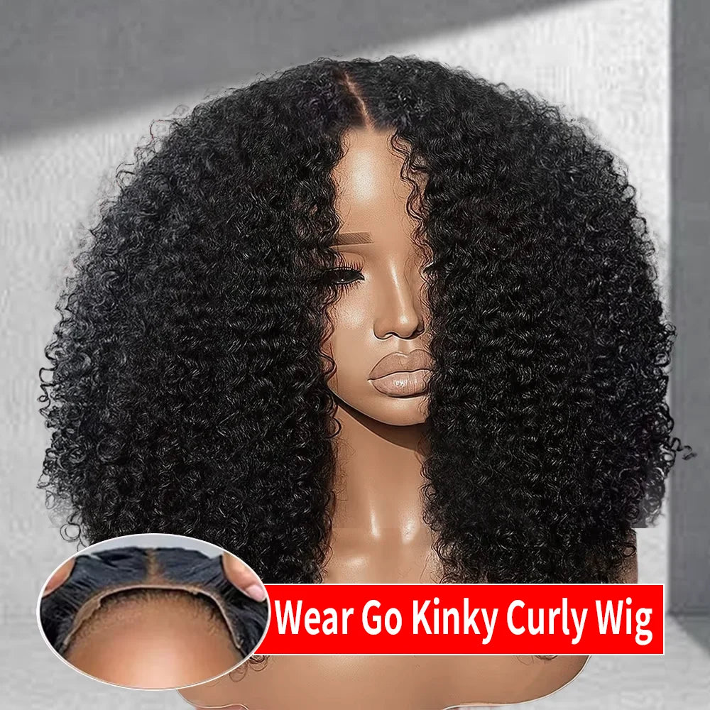 Pre Cut Kinky Curly Glueless Wigs