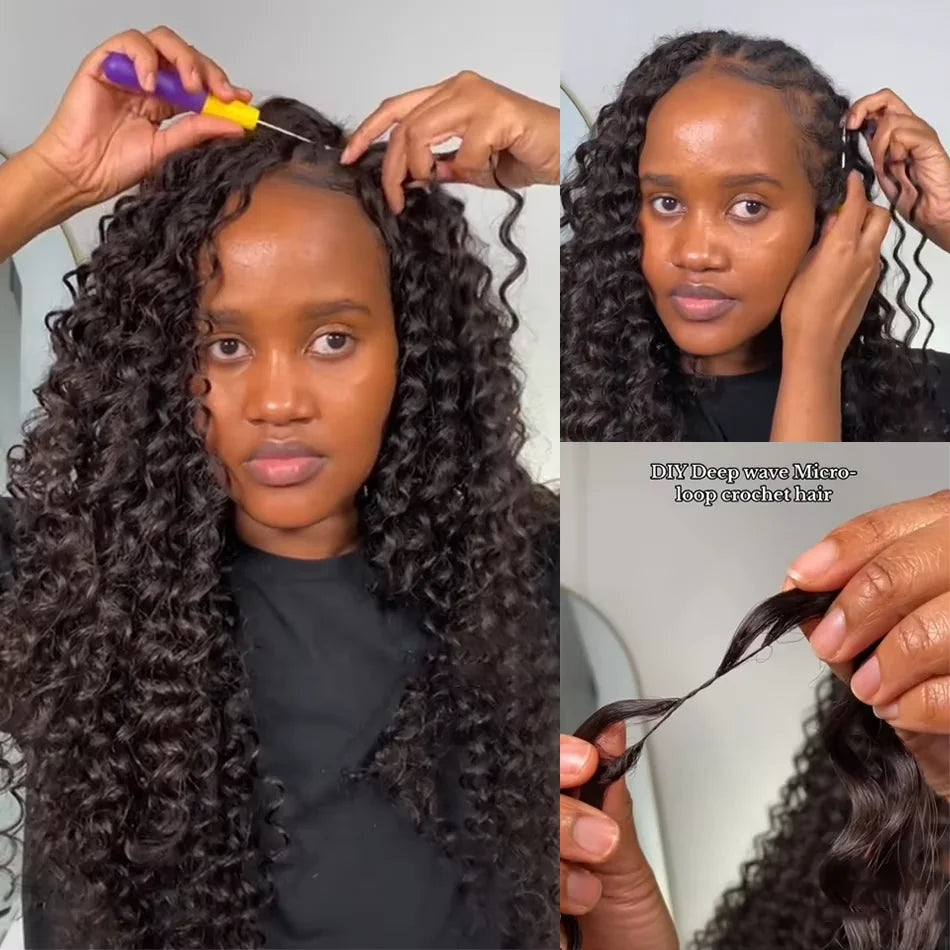 Tight Curly Pre-Separated Knotless Crochet Extensions
