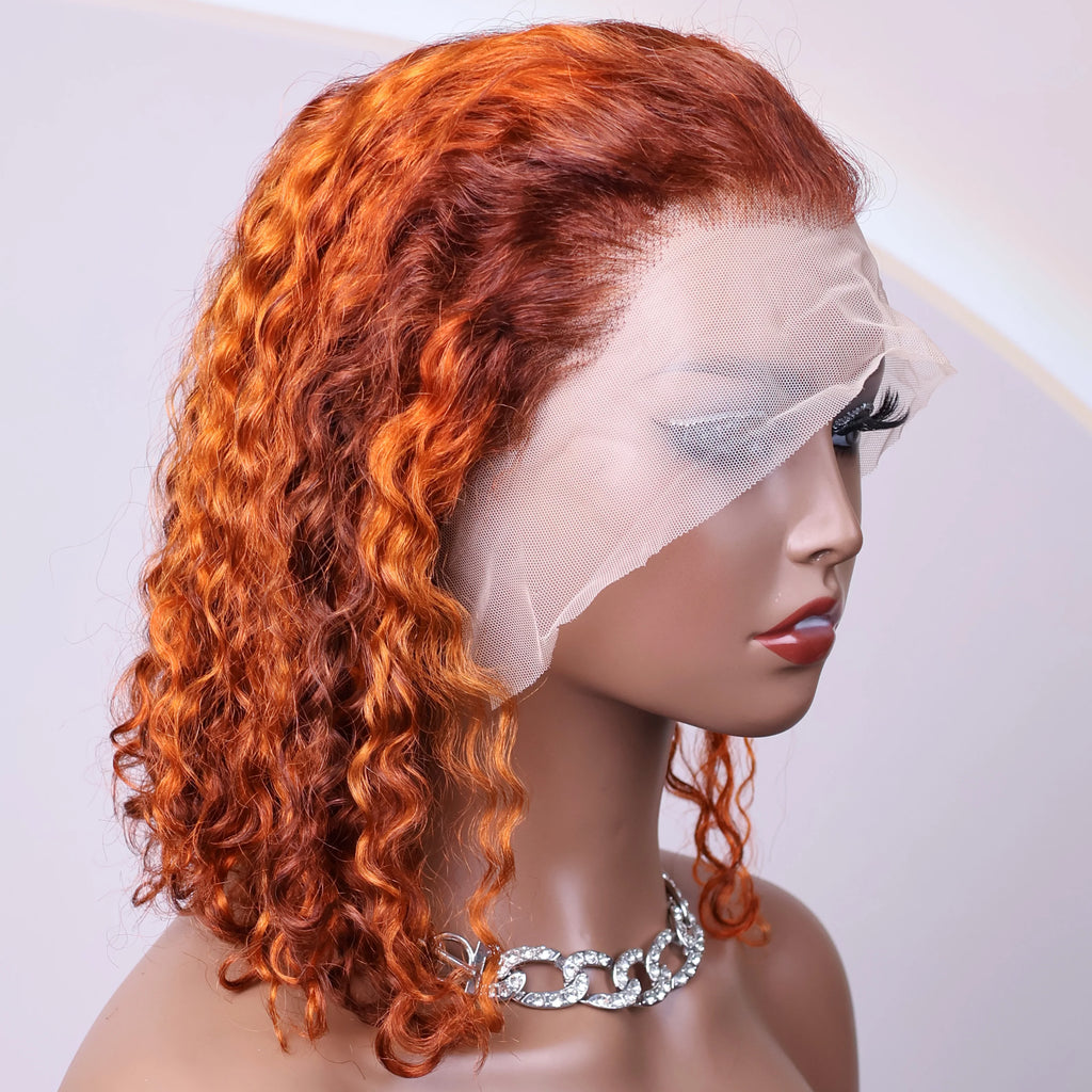 Ombre Short Bob Wigs Water Wave Wigs