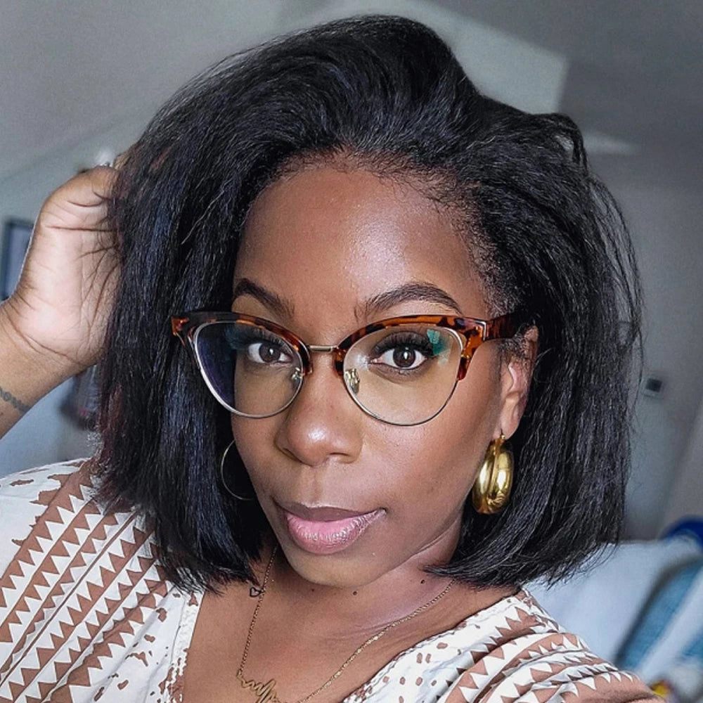 Kinky Straight Short Bob Wigs