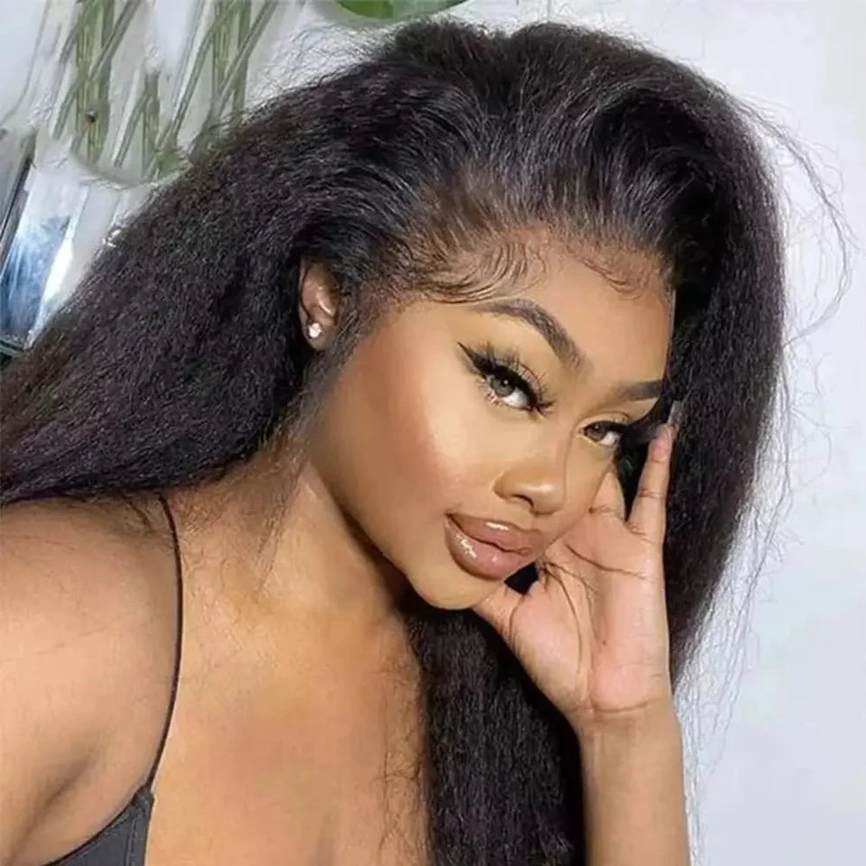 Straight Transparent Kinky Hair Wigs
