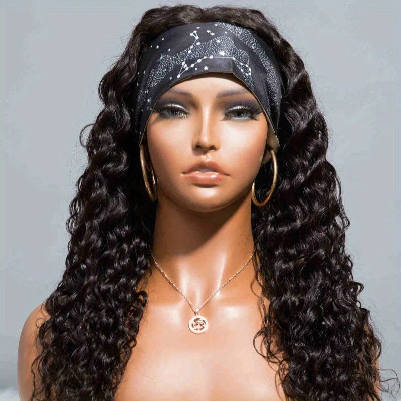 High Density Deep Wave Headband Wig