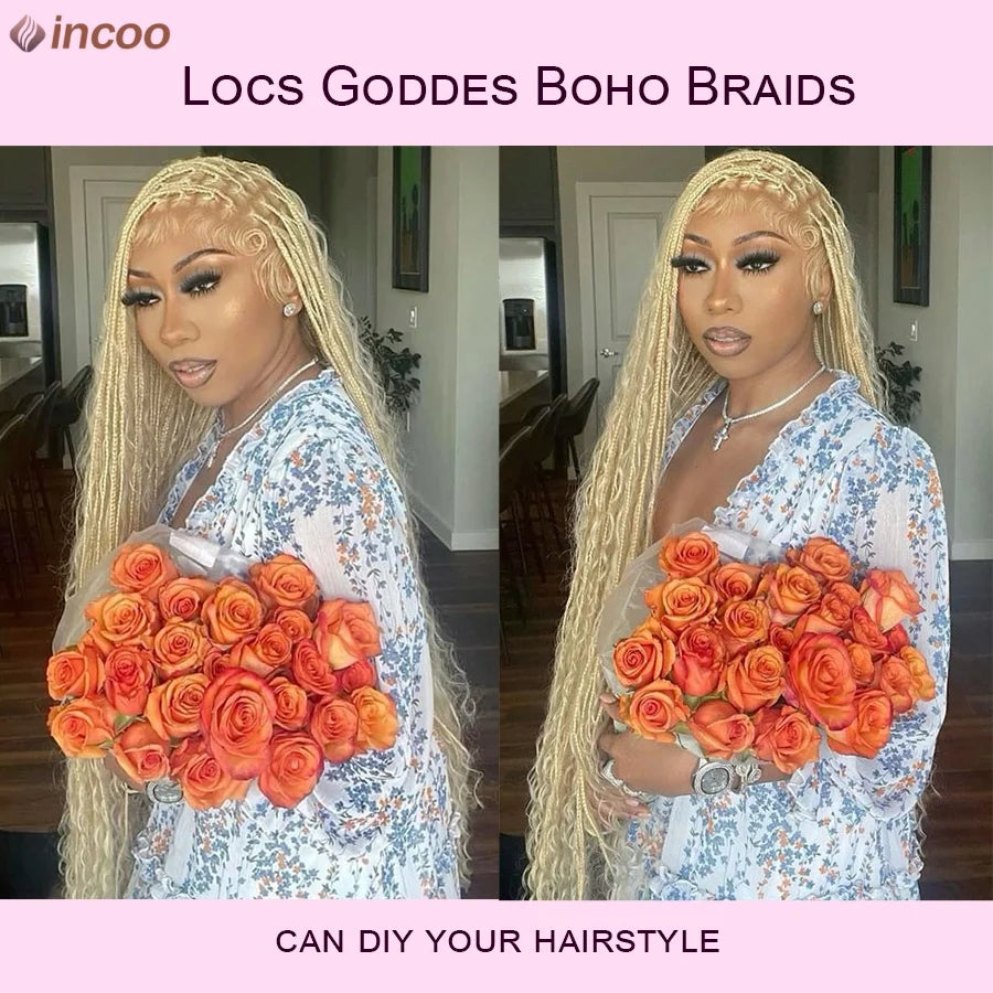 Long Blond Boho Braided Wigs