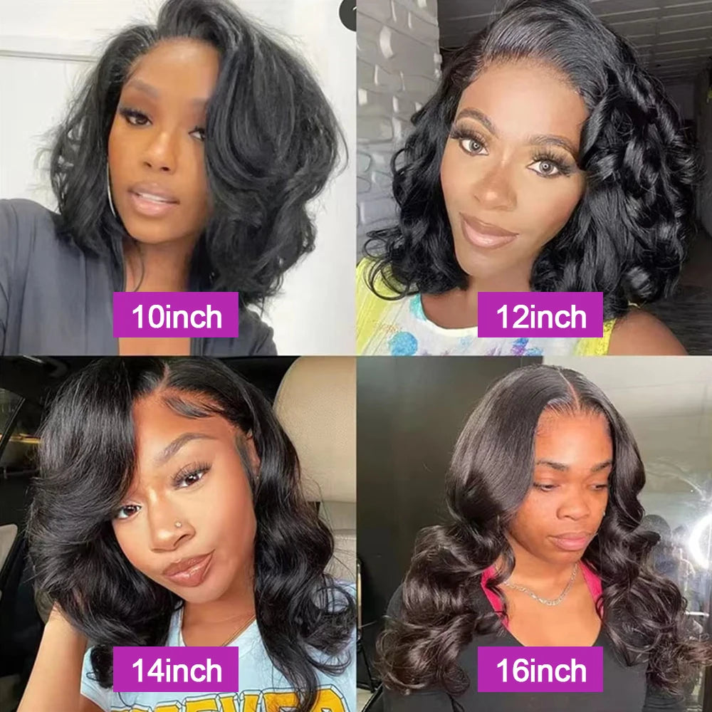 Transparent Lace Front Short Bob Deep Wave Wigs
