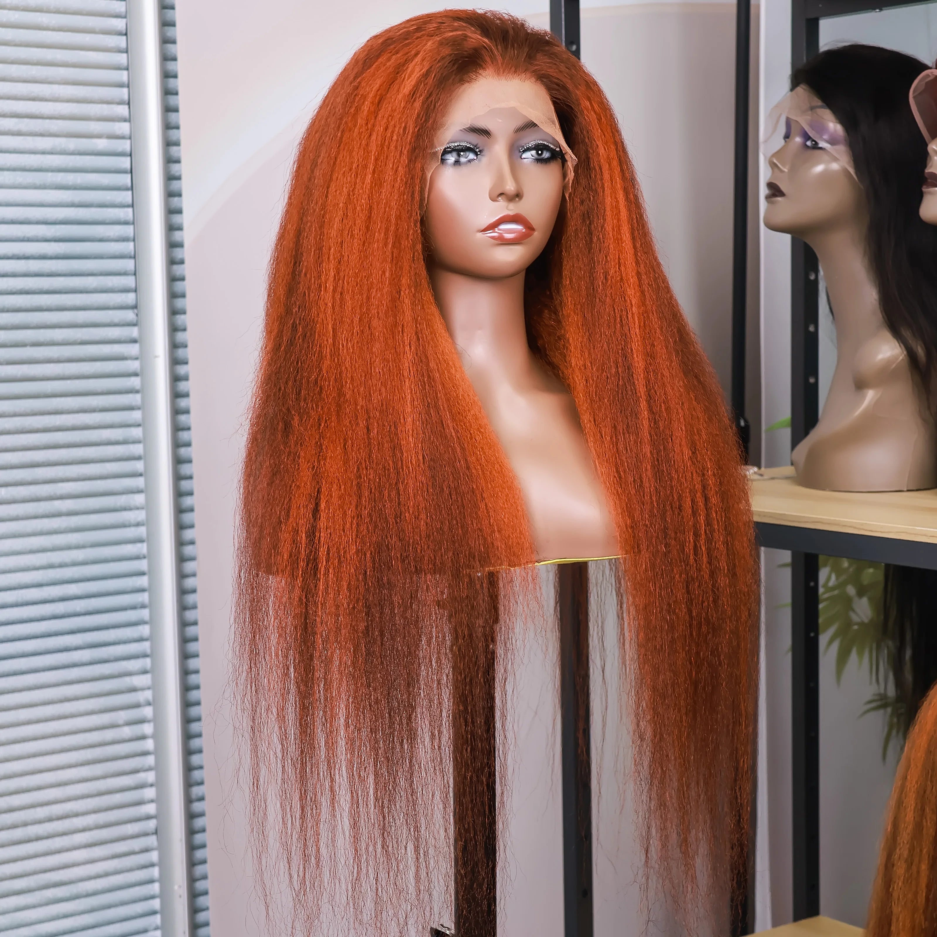 Kinky Straight HD Lace Frontal Yaki Straight Human Hair Wig